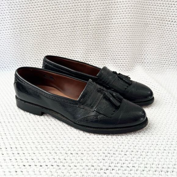 Allen Edmonds Bridgeton Black Penny Loafer Wing Tip Tassel Slip On Brogue 12C - Picture 3 of 11